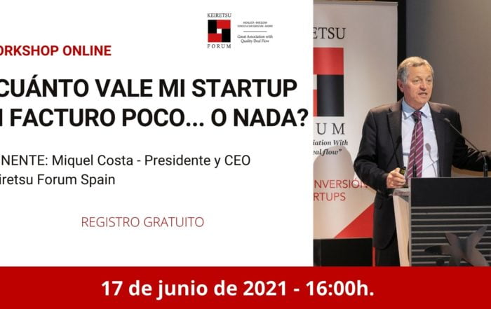 Conferencia workshop para emprendedores sobre valoración de startups